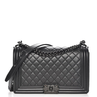 Chanel Calfskin Quilted New Medium Boy Flap So Black 1 of 8
