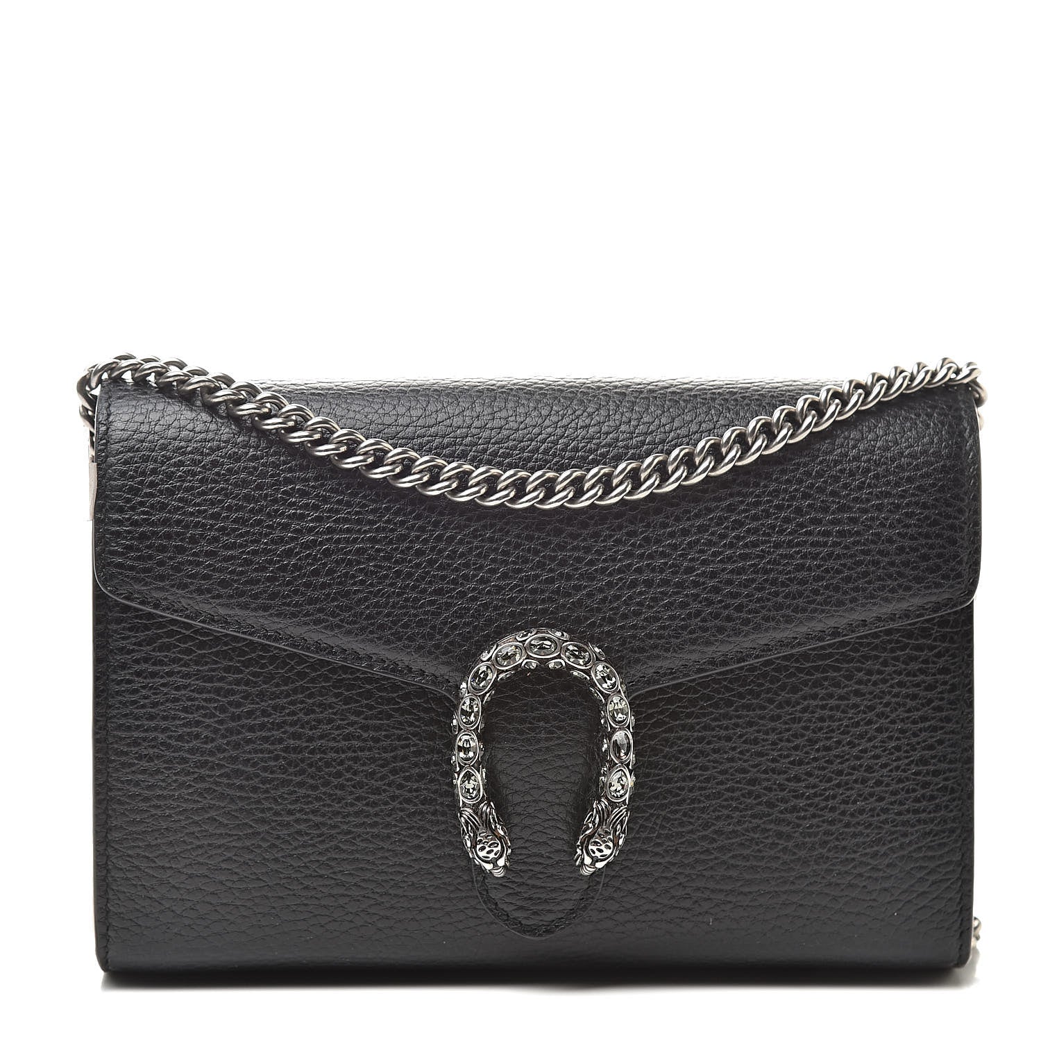 Gucci Calfskin Mini Dionysus Chain Wallet Black 1 of 13