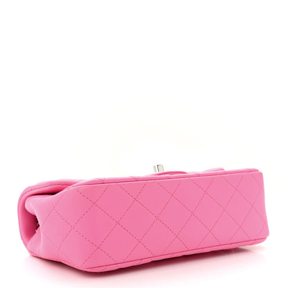 Chanel Lambskin Quilted Mini Rectangular Flap Neon Pink 4 of 15