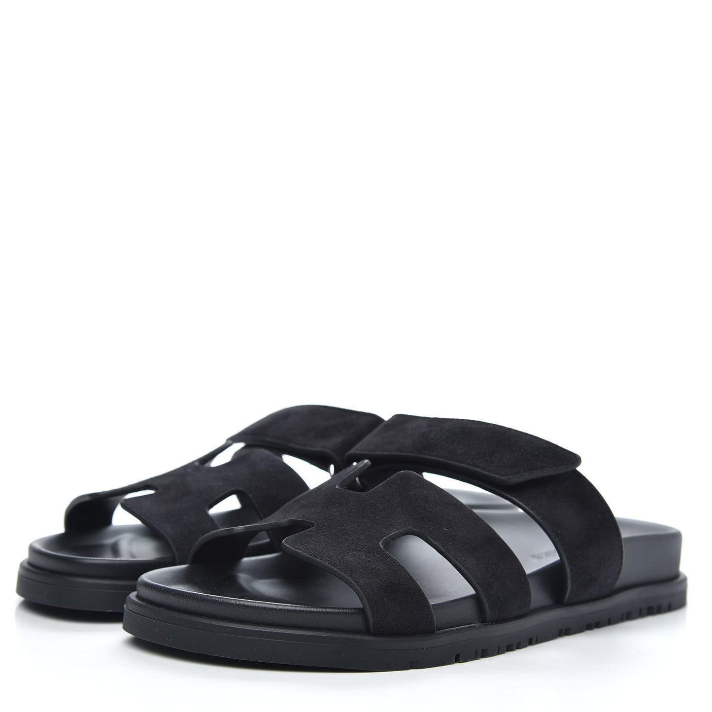 Suede Goatskin Womens Chypre Sandals 37 Black