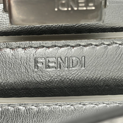 Fendi Rock Millenium Laminata Small Peekaboo I SEE U Satchel Argento 5 of 8