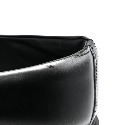 Prada Spazzolato Rois Triangle Monolith 55mm Loafers 39.5 Black Argento 10 of 12