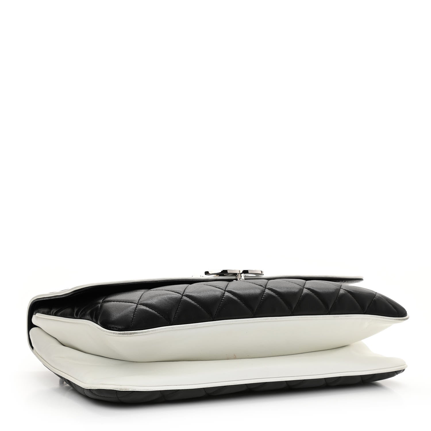 Chanel Lambskin Quilted Flap Black White 4 of 14