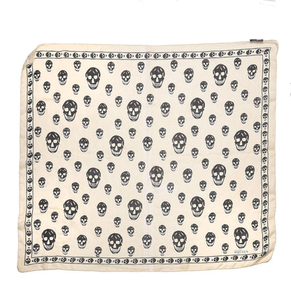 Alexander McQueen Silk Chiffon Skull Scarf Ivory Black 3 of 12