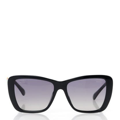 Chanel Acetate Polarized Butterfly Sunglasses 71548A Black 2 of 8