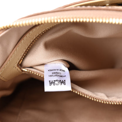 MCM Metallic Visetos Medium Crossbody Pouch Berline Gold 10 of 11