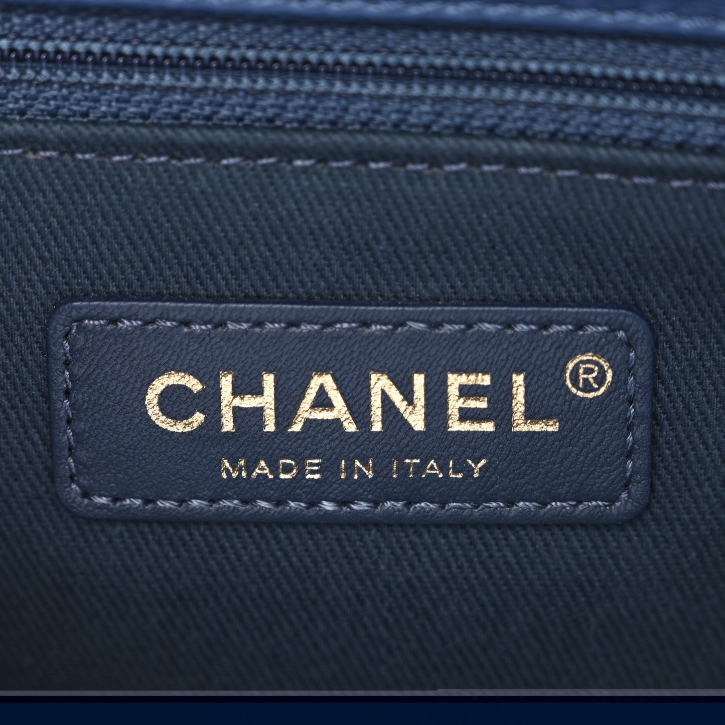 Aged Calfskin Chevron Quilted Small Coco Handle Flap Blue