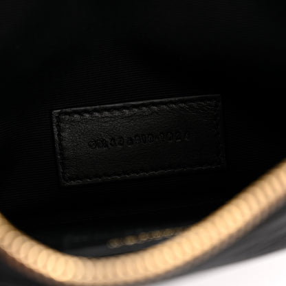 Saint Laurent Grain De Poudre Chevron Monogram Large Bill Pouch Black 7 of 10
