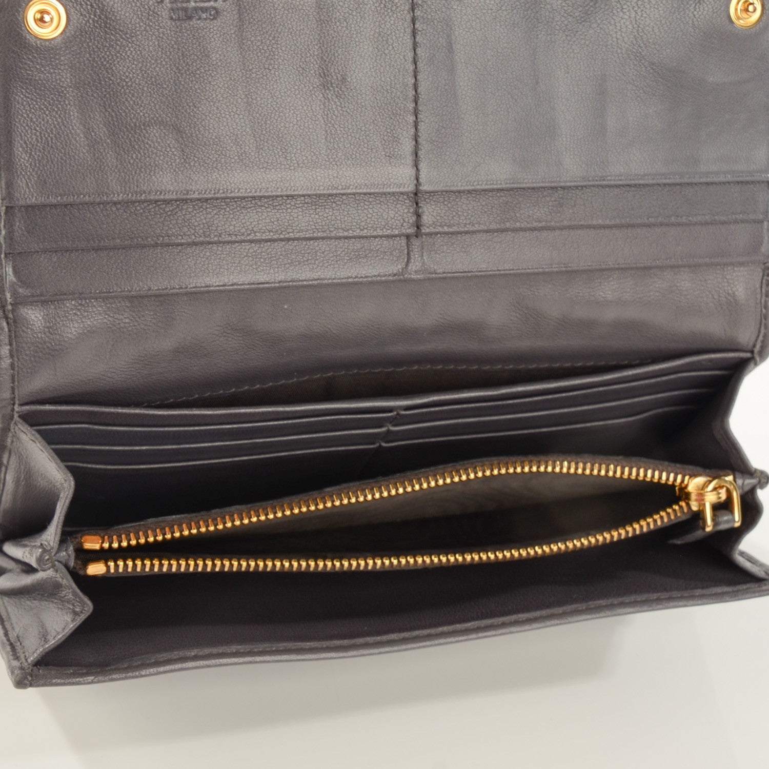 Prada Nappa Gaufre Continental Wallet Marmo 5 of 8