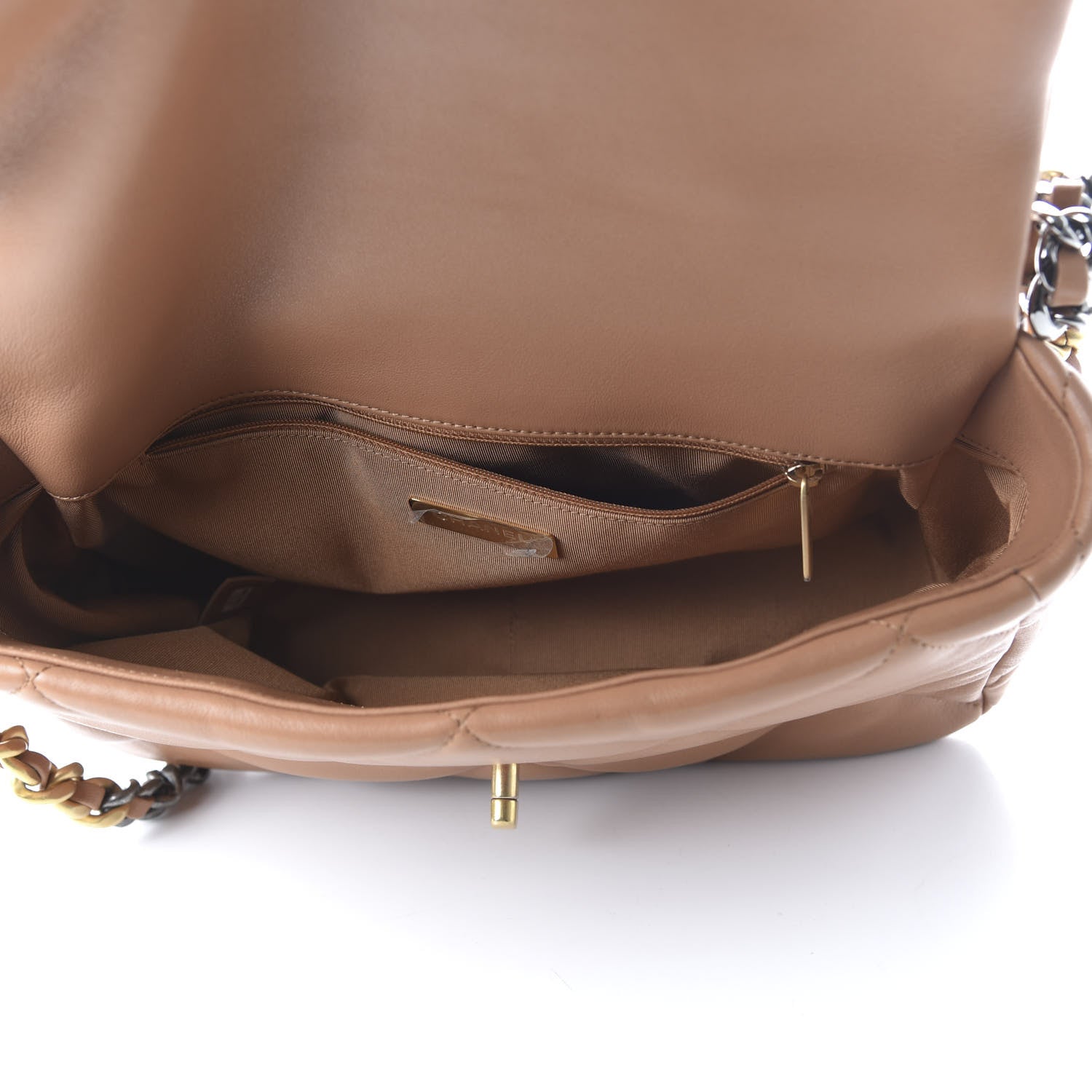 Chanel Lambskin Quilted Large 19 Flap Brown 5 of 9