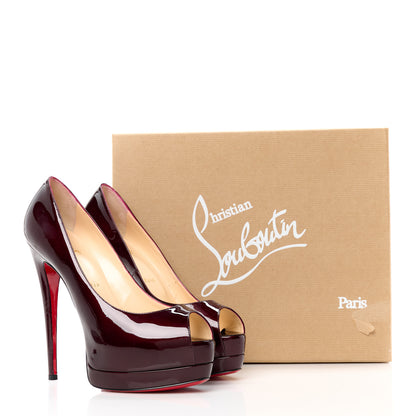 Christian Louboutin Patent Palais Royal 140 Pumps 39.5 Rouge Noir 3 of 9