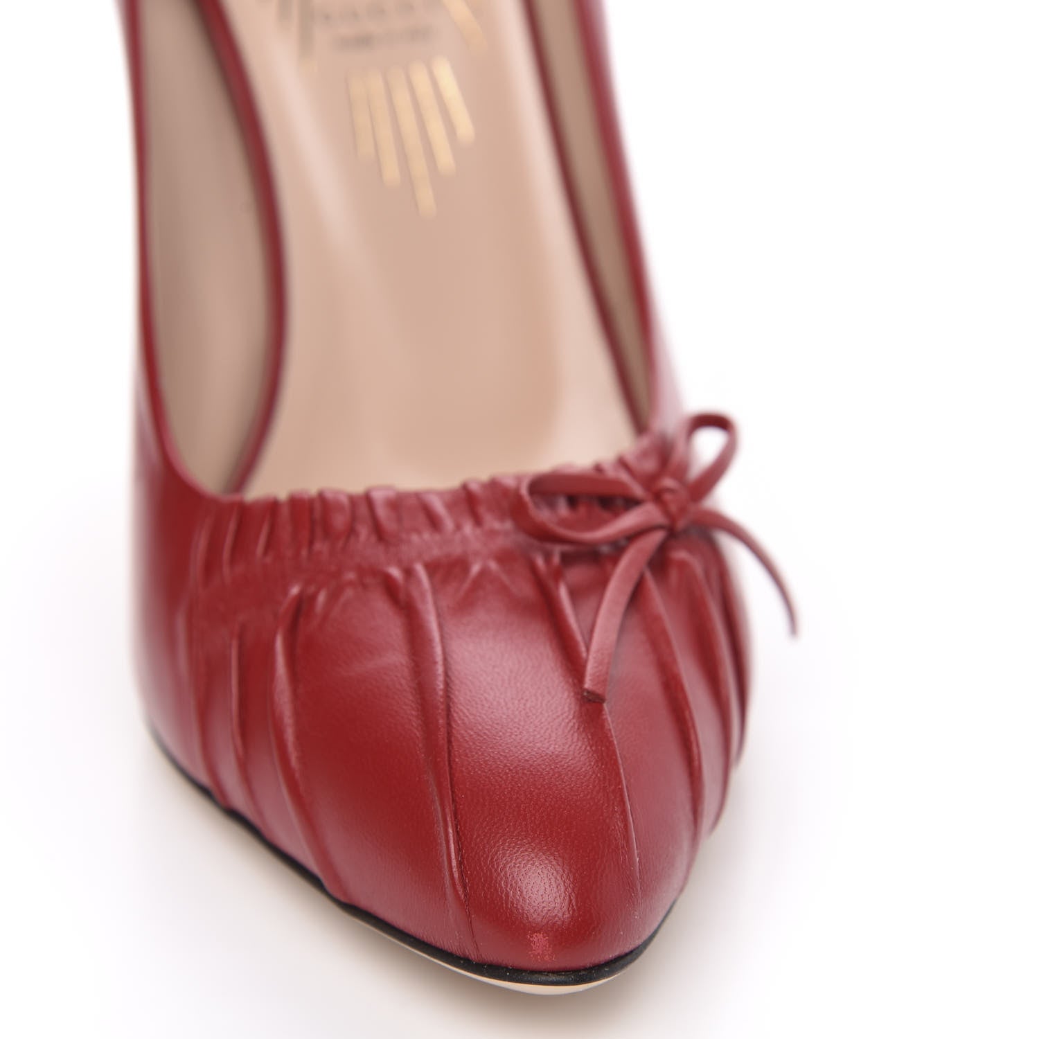 Gucci Nappa Bow High Heel Pumps 40 Hibiscus Red 8 of 11