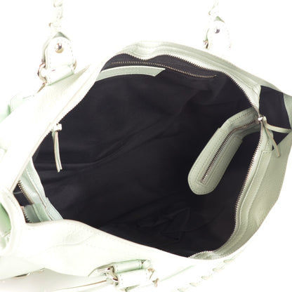 Balenciaga Chevre Silver Metallic Edge Hardware City Vert Anis 7 of 9
