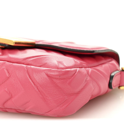 Fendi Nappa FF 1974 Embossed Mini Baguette Lampone 10 of 14