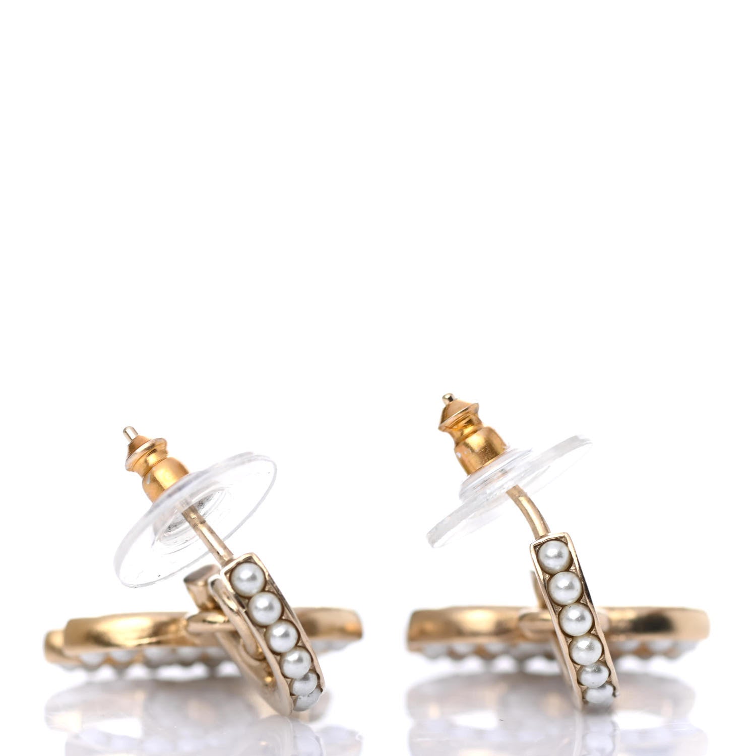 Chanel Pearl CC Hoop Drop Earring Gold 3 of 4