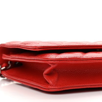 Chanel Caviar Quilted Wallet On Chain WOC Red 10 of 12