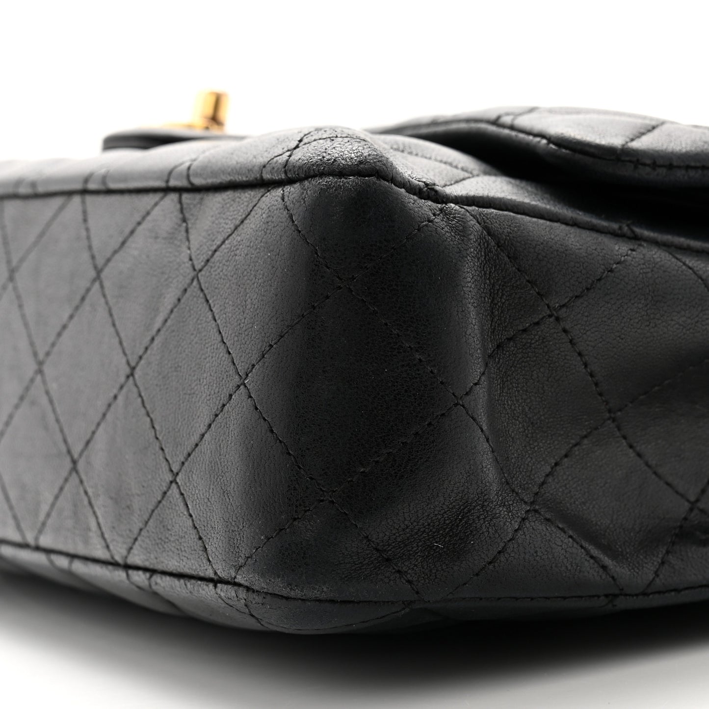 Lambskin Quilted Medium Double Flap Navy