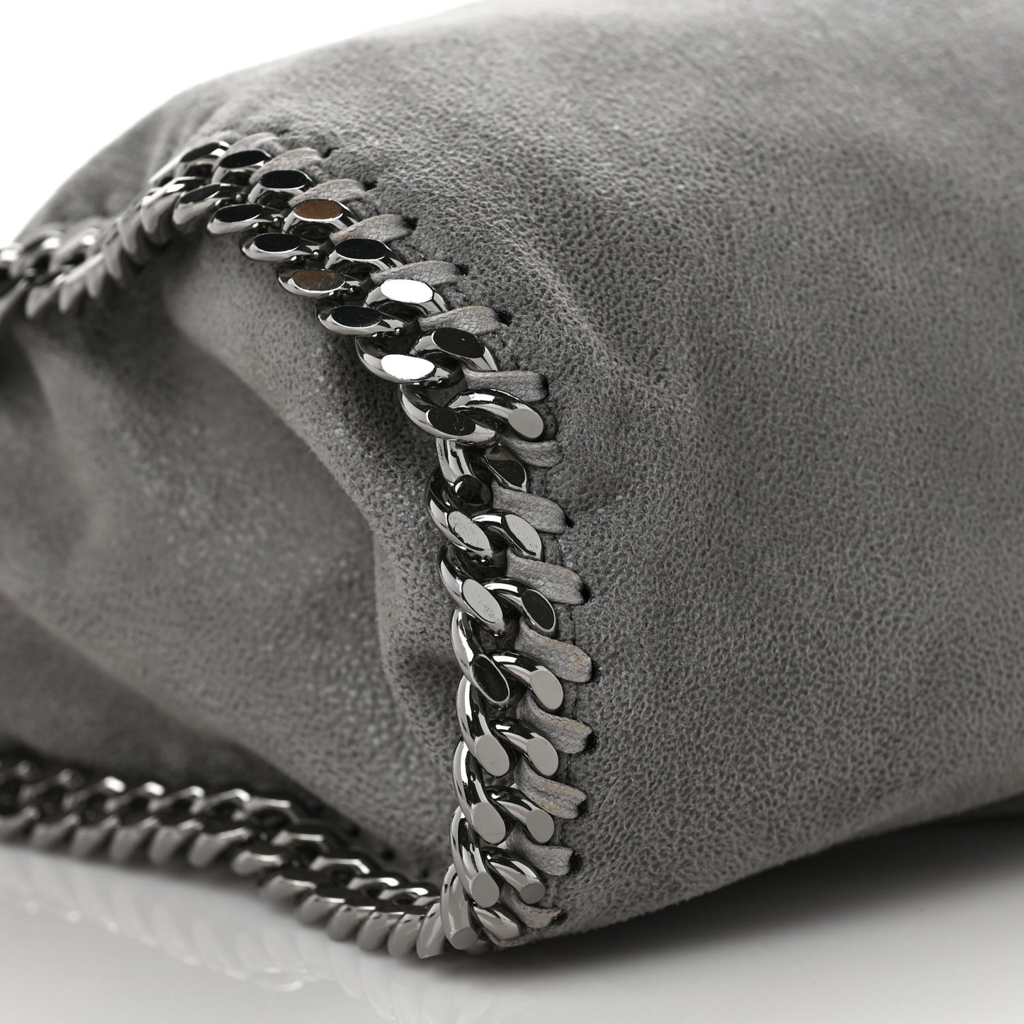 Shaggy Deer Mini Falabella Fold Over Tote Light Grey