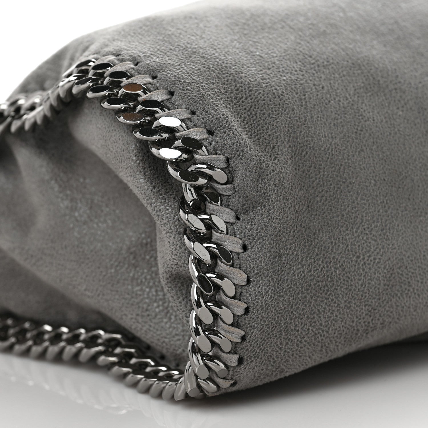 Stella McCartney Shaggy Deer Mini Falabella Fold Over Tote Light Grey 7 of 8