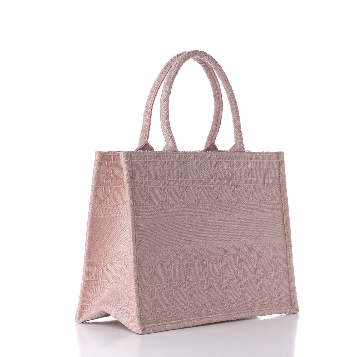 Christian Dior Canvas Embroidered Cannage Medium Book Tote Bois De Rose 3 of 18