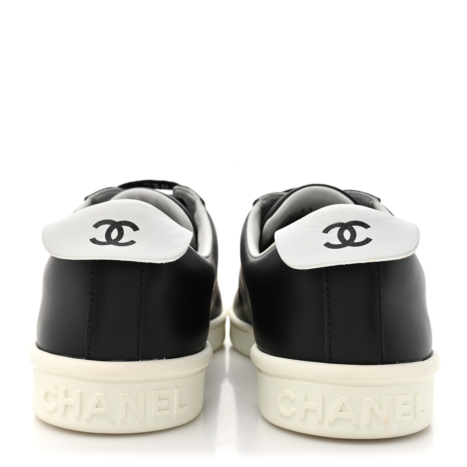 Chanel Calfskin CC Womens Sneakers 40 Black 4 of 10