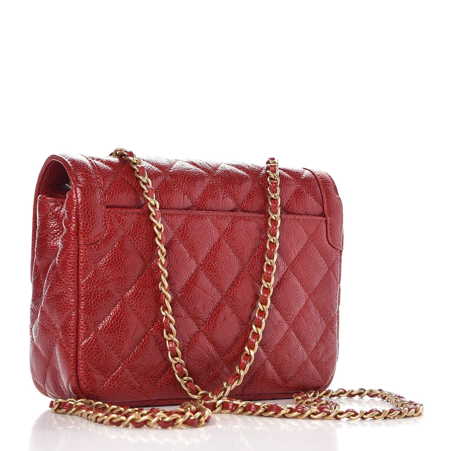 Chanel Crumpled Grained Calfskin Flap Red 3 of 8