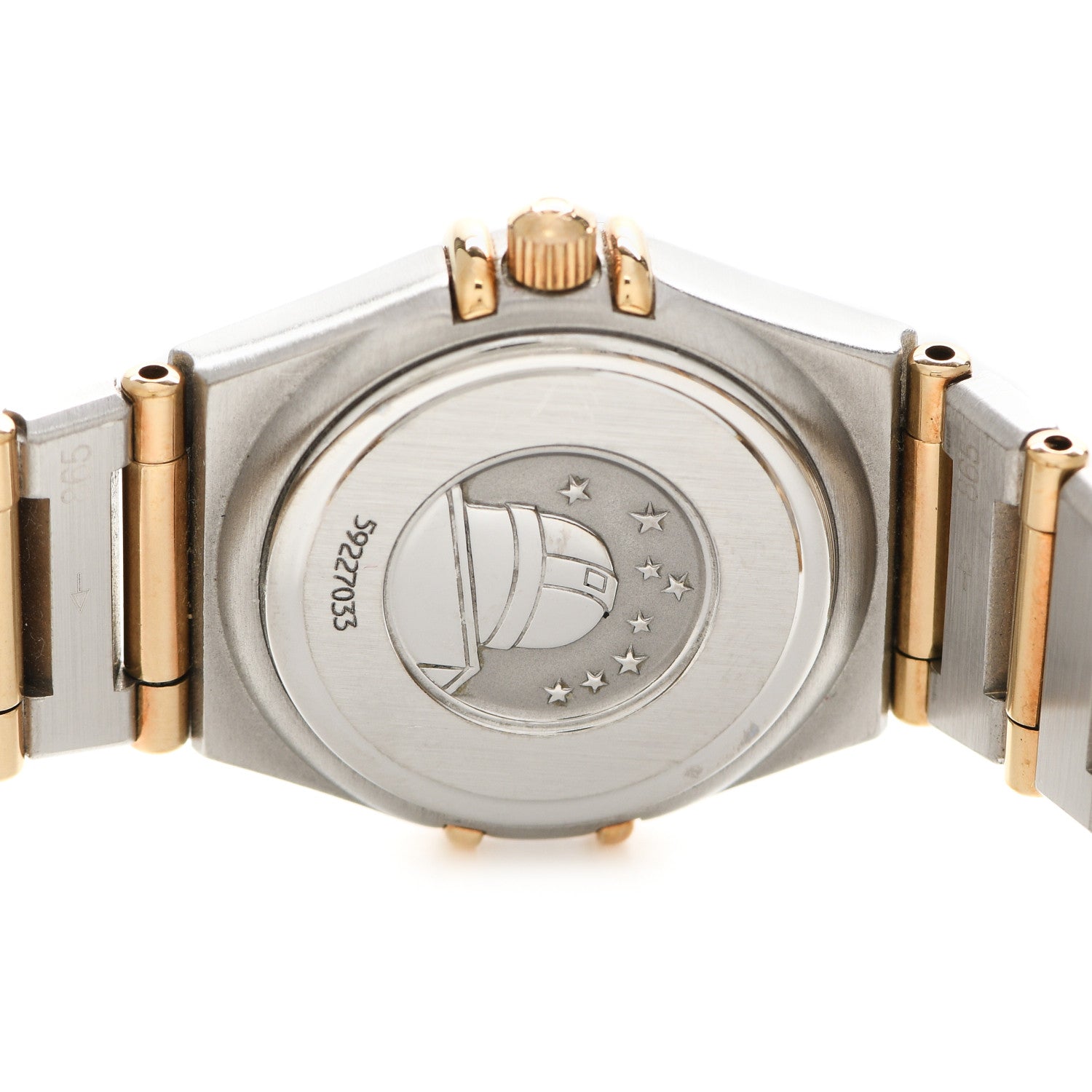 Omega Stainless Steel 18K Yellow Gold Diamond Mother of Pearl 22mm Constellation Quartz Watch 1262.75.00 4 of 5