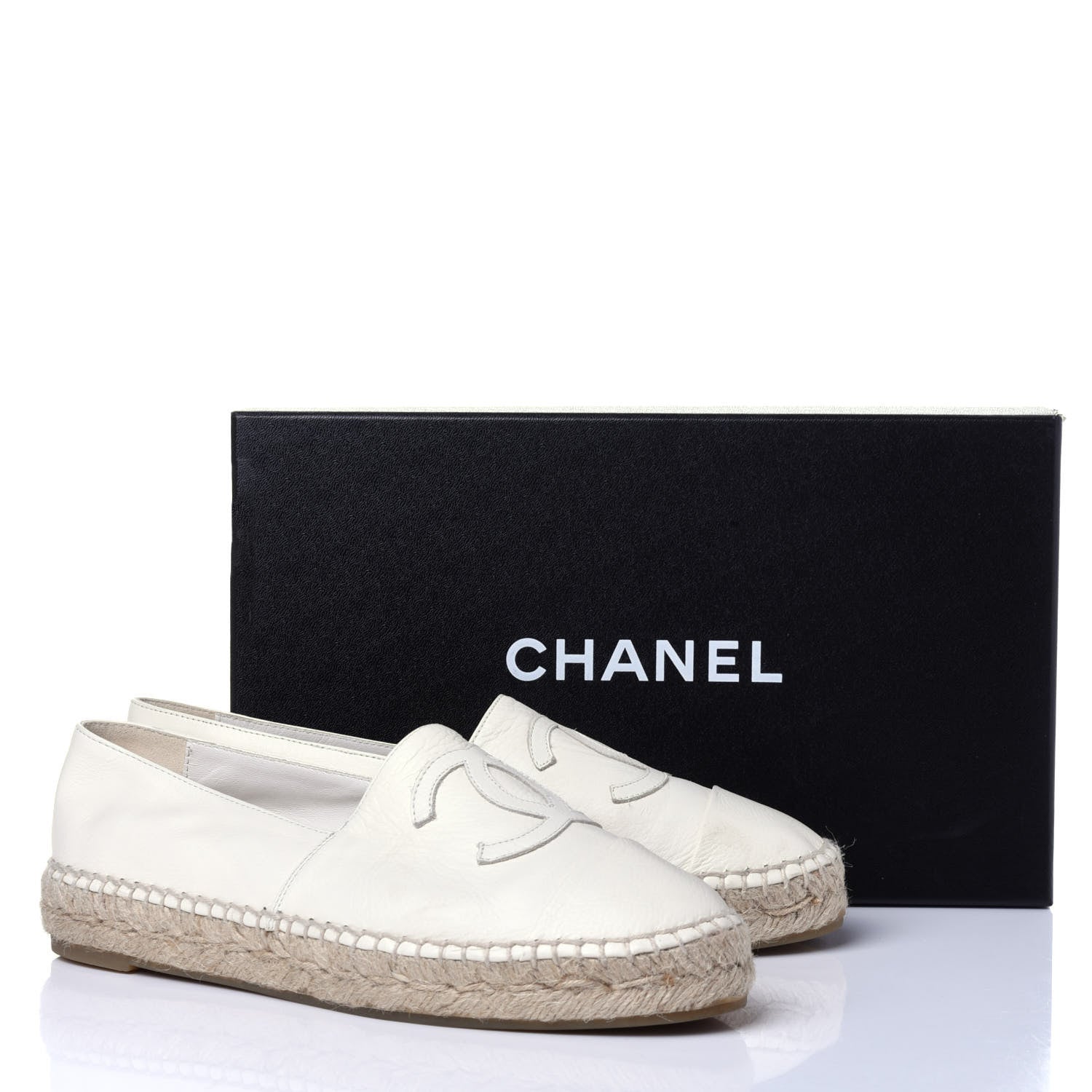 Chanel Calfskin CC Espadrilles 38 Ivory 13 of 13