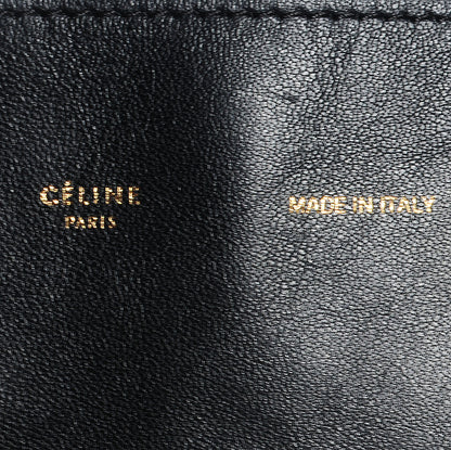 Celine Shearling Calfskin Vertical Zip Gusset Cabas Black 6 of 9