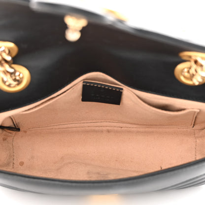 Gucci Calfskin Matelasse Mini GG Marmont Shoulder Bag Black 5 of 12