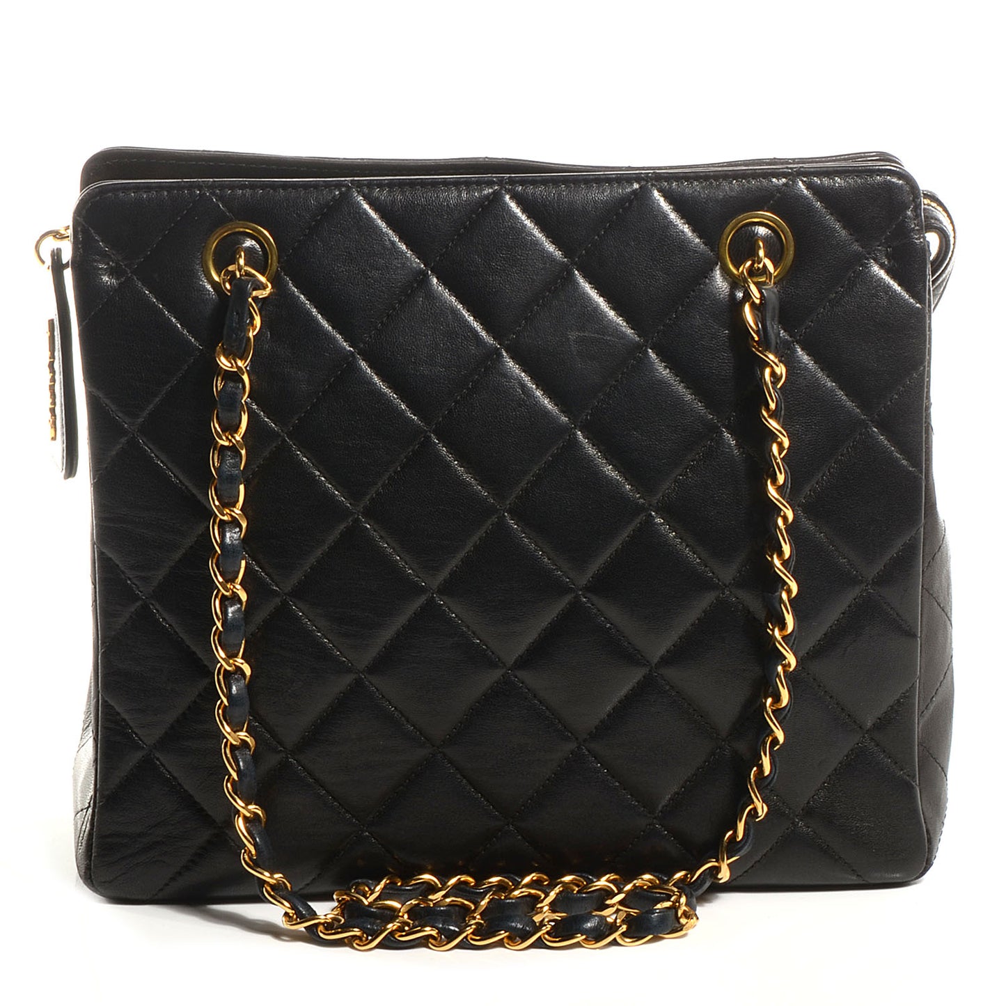 Lambskin Quilted Shoulder Bag Black