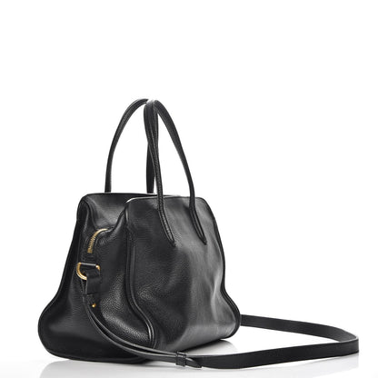 Alexander McQueen Pebbled Calfskin Small Skull Padlock Zip Around Tote Black 5 of 9