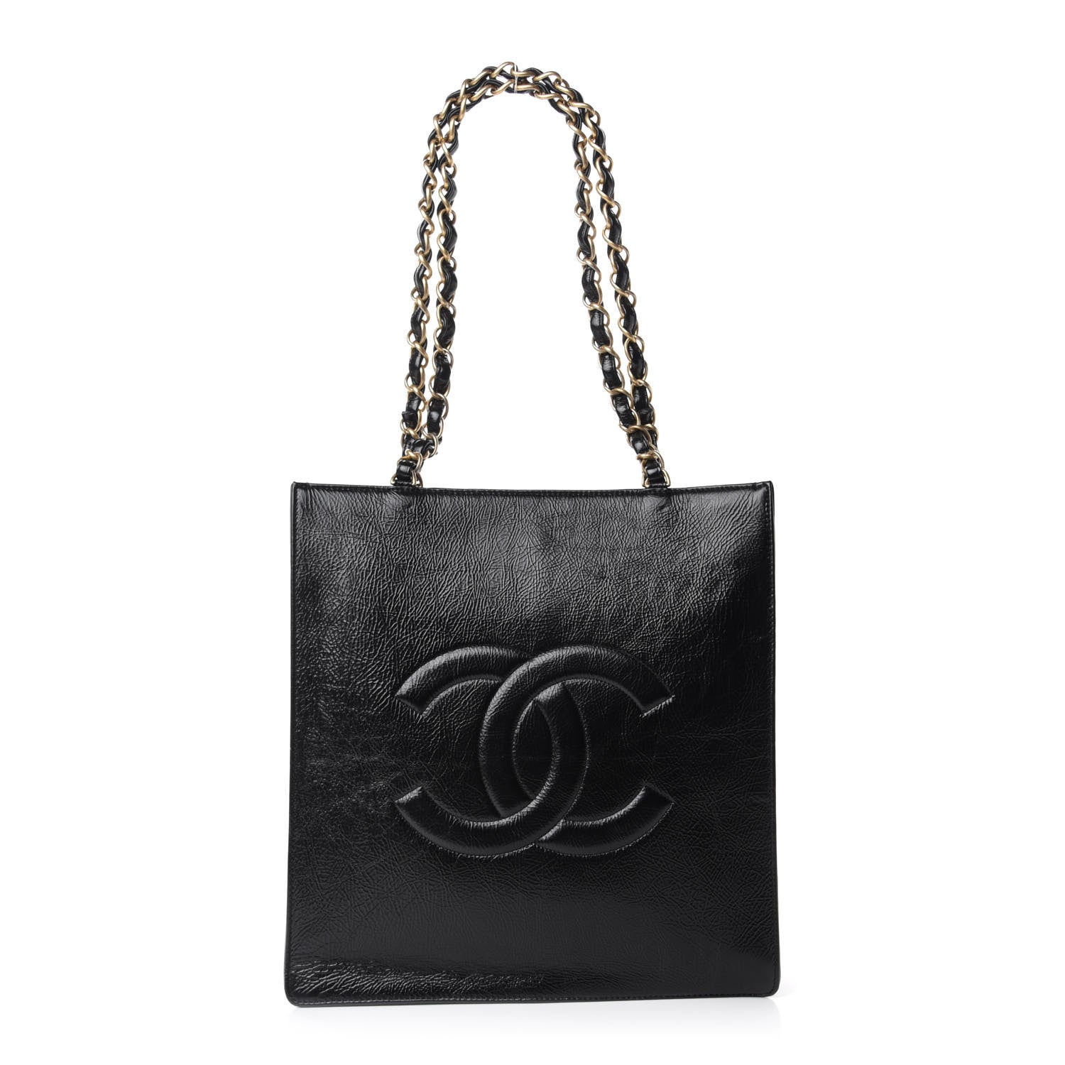 Chanel Shiny Aged Calfskin North South Shopping Bag Black 1 of 11