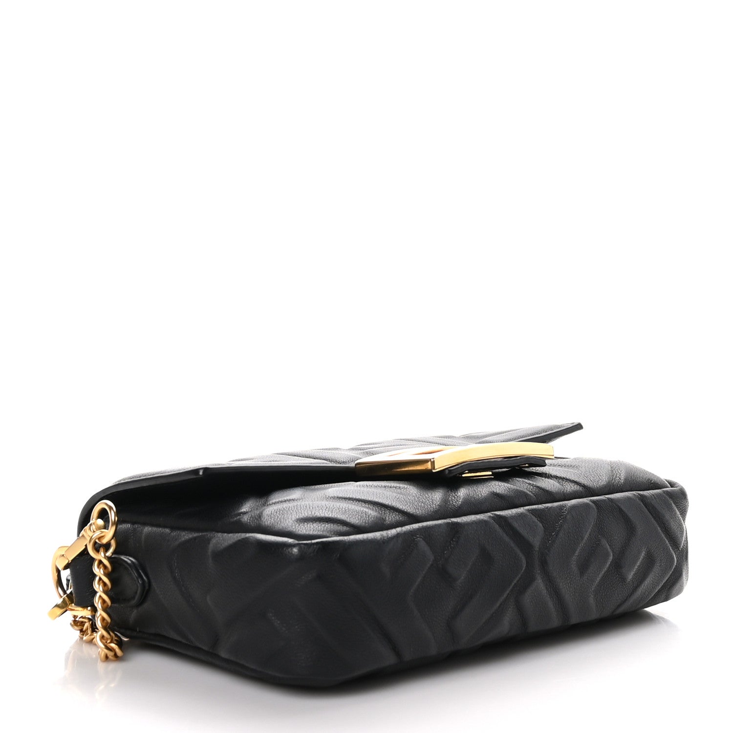 Fendi Nappa FF 1974 Embossed Mini Baguette Black 4 of 9