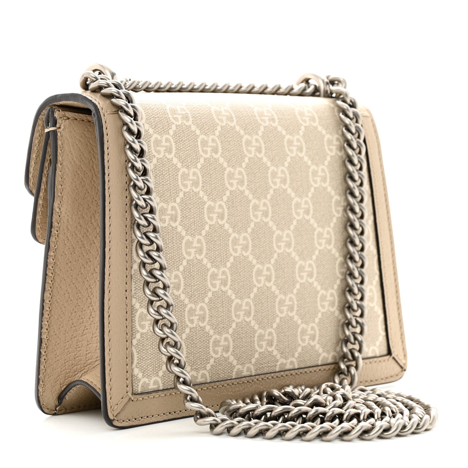 Gucci GG Supreme Monogram Textured Dollar Calfskin Mini Dionysus Shoulder Bag Beige Mystic White Oatmeal 3 of 14