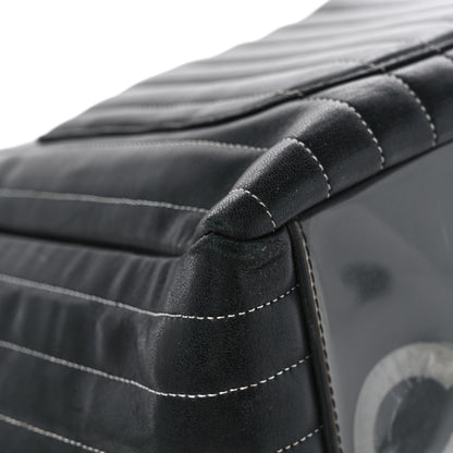 Chanel Lambskin Vertical Quilted Large Mademoiselle Tote Black 9 of 20