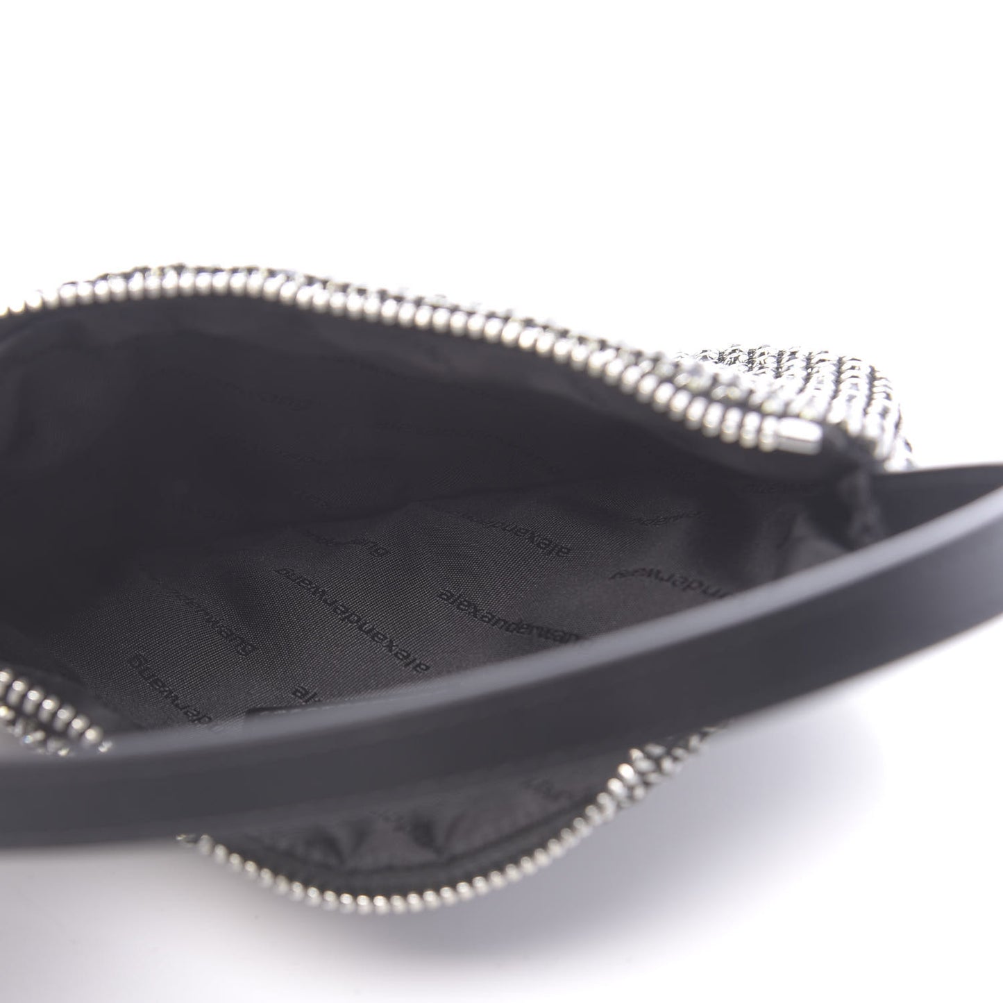 Mesh Crystal Wanglock Fortune Cookie Bag Black