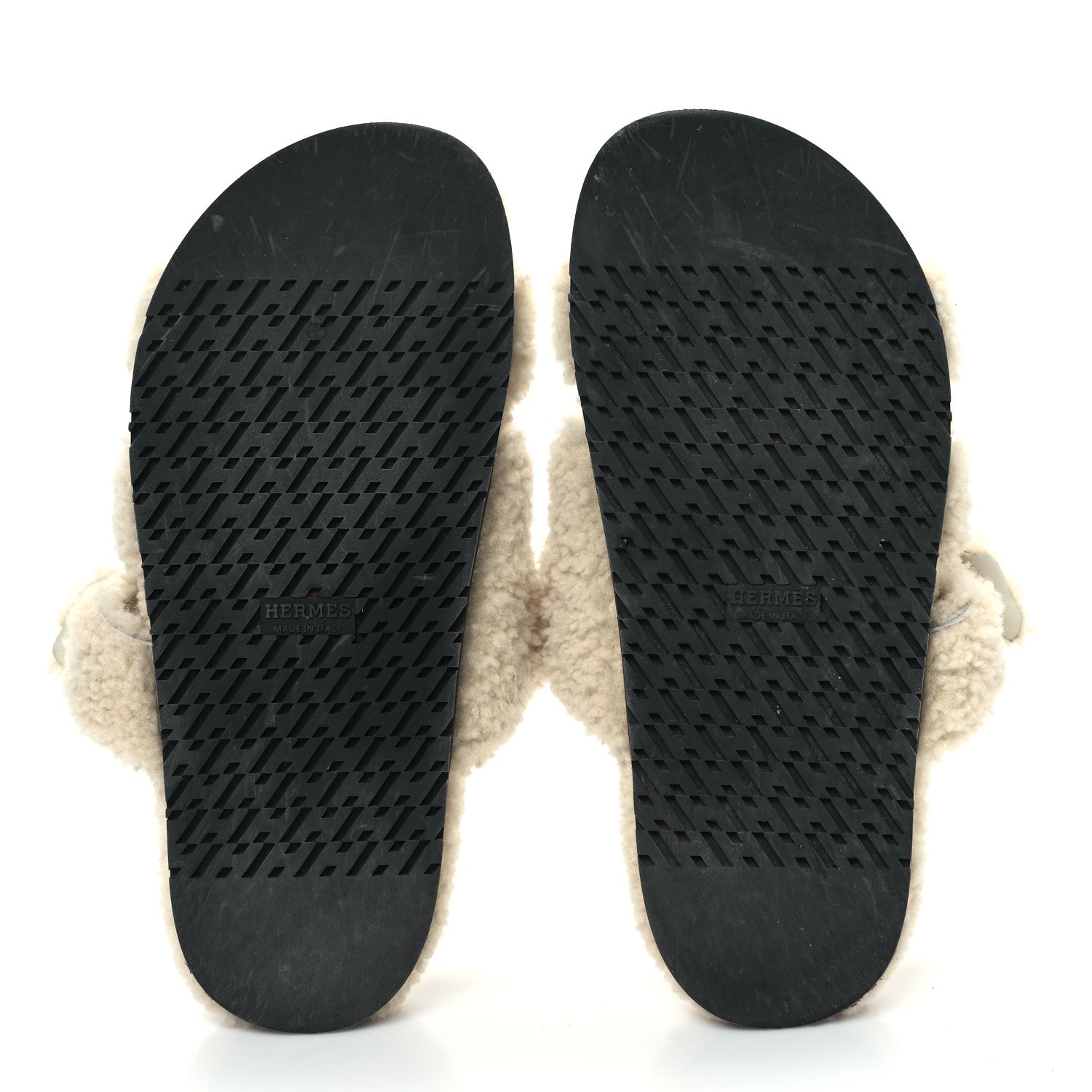 Hermes Woolskin Womens Chypre Sandals 39 Ecru 5 of 8
