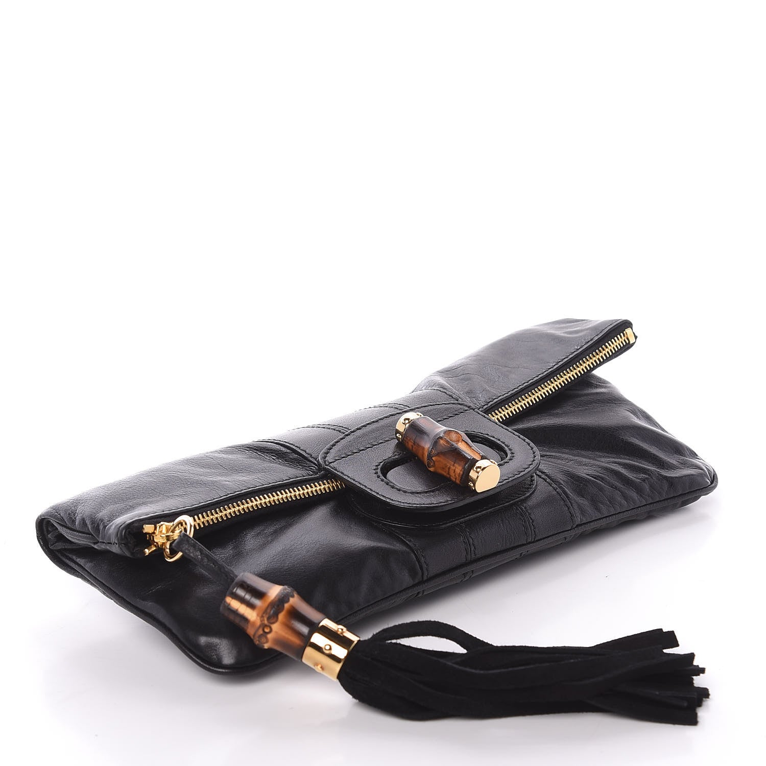 Gucci Calfskin Lucy Folded Clutch Black 4 of 10