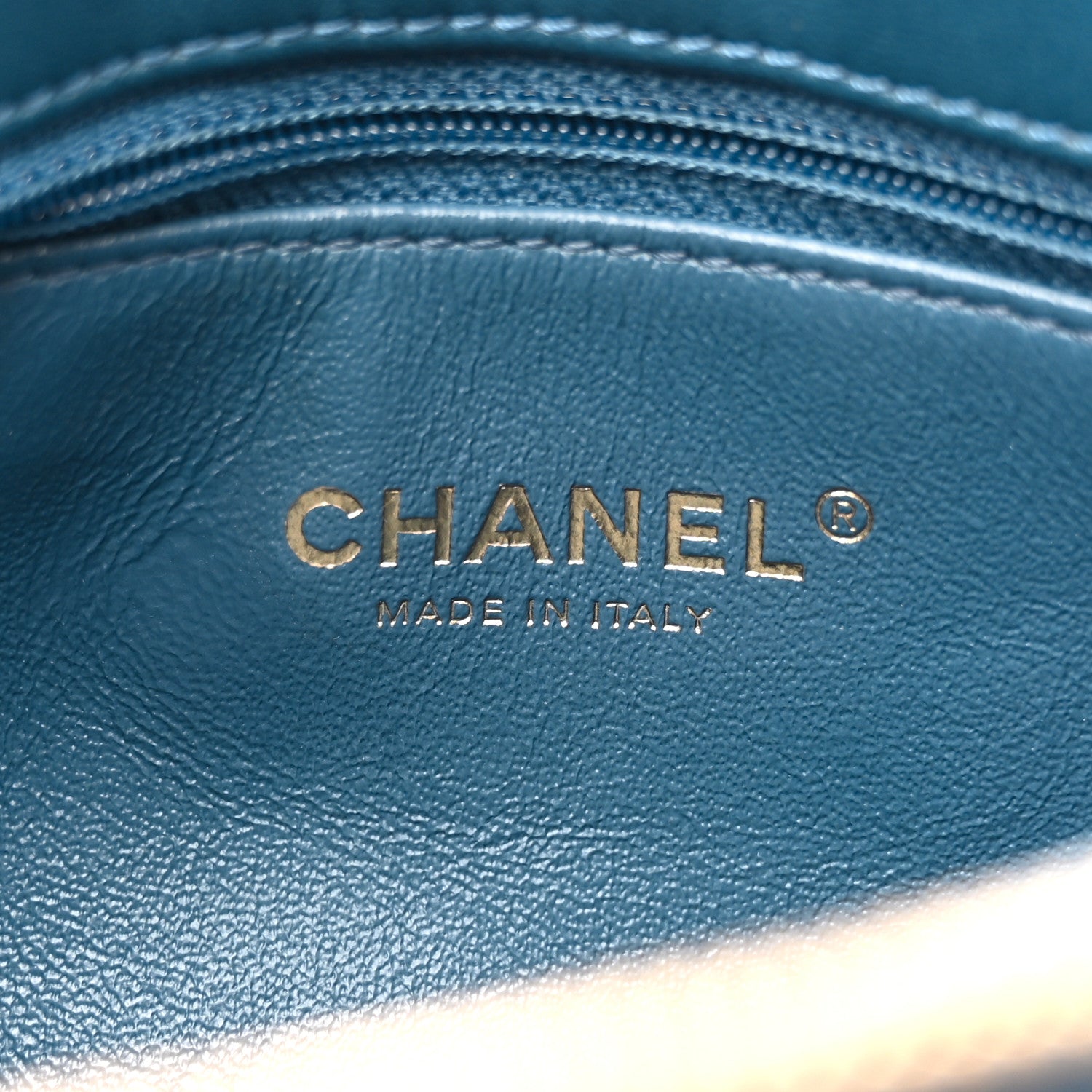 Chanel Lambskin Chevron Stitched Large Envelope Flap Blue 7 of 12