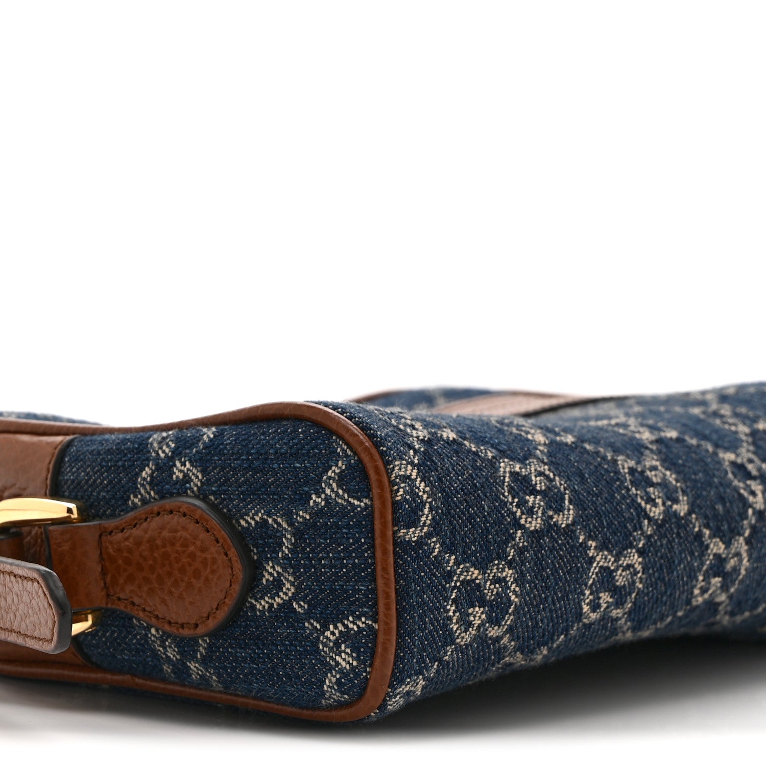 Gucci New Denim GG Monogram Dollar Calfskin Mini Ophidia Shoulder Bag Blue Tea Cuir Epilog 9 of 10