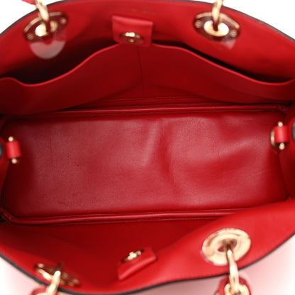 Christian Dior Calfskin Snakeskin Medium Diorissimo Tote Red 5 of 13