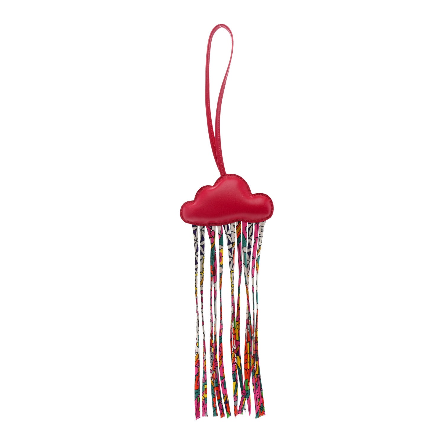 Hermes Swift Silk Twill Cord Cloud Bag Charm  Rose Pourpre 1 of 4