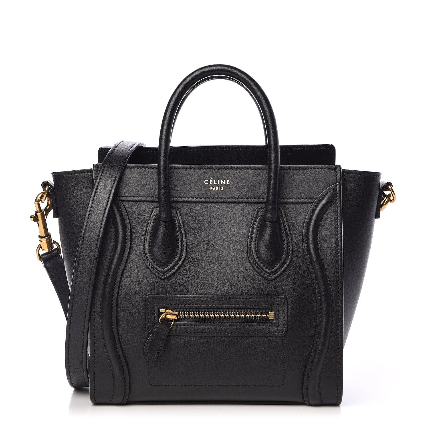 Celine Smooth Calfskin Nano Luggage Black 1 of 12