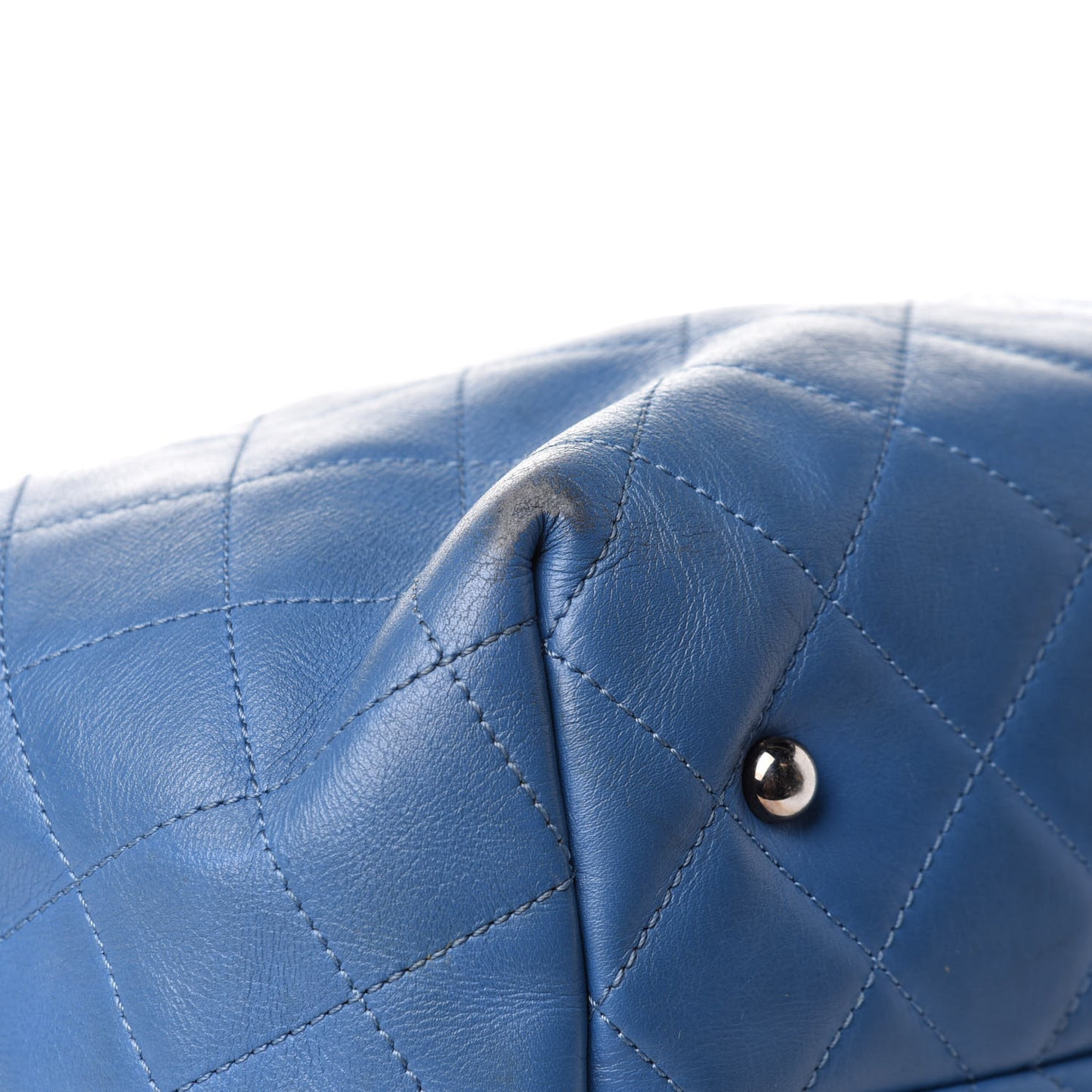 Calfskin Perforated Up In The Air North South Tote Blue