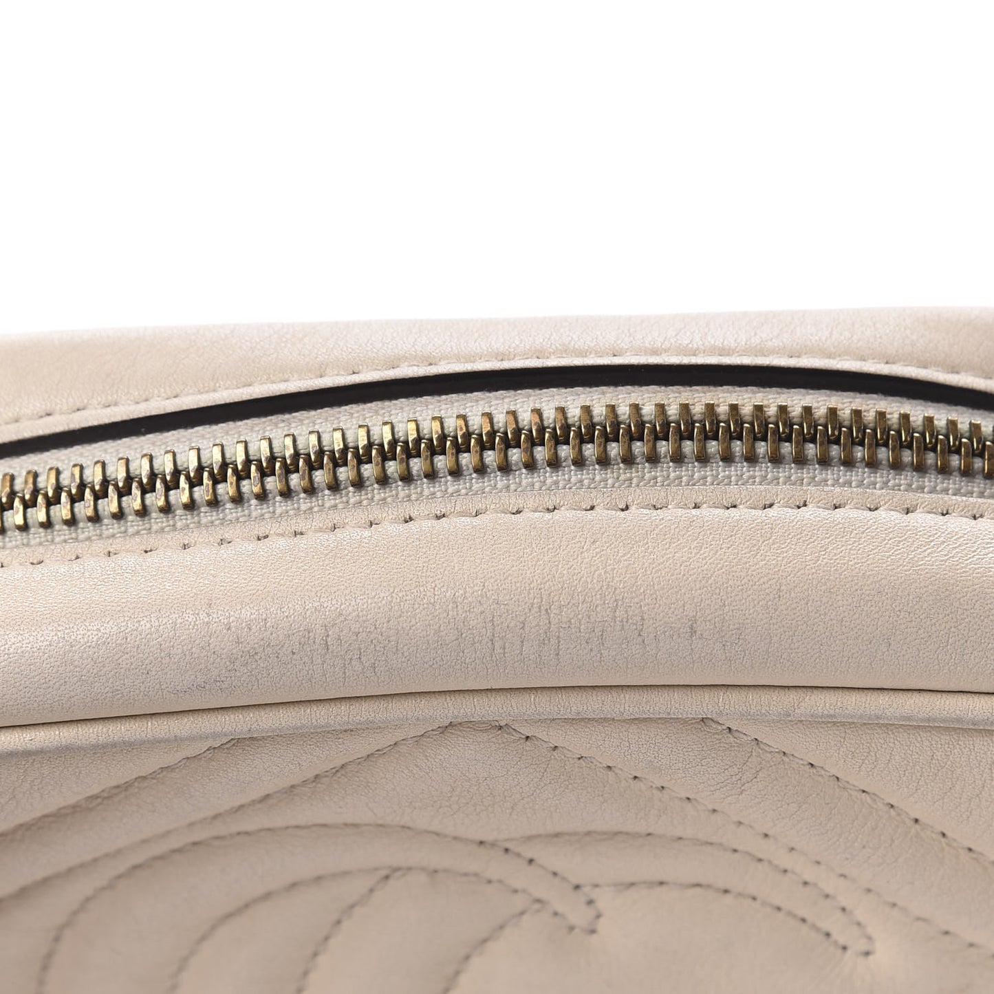 Calfskin Matelasse Mini GG Marmont Chain Shoulder Bag White