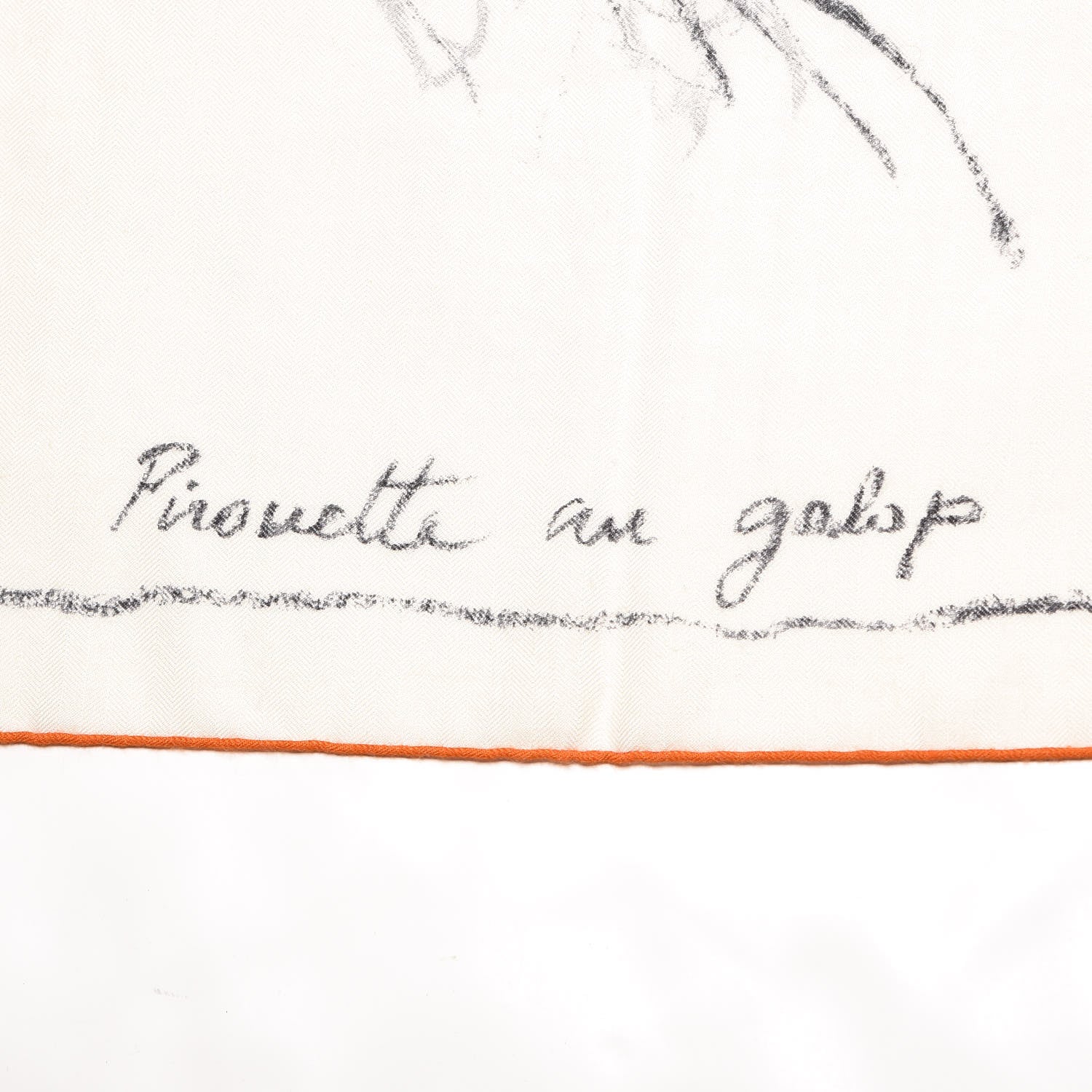 Hermes Cashmere Silk Pirouette au Galop Shawl 140 Blanc Noir Gris 6 of 6