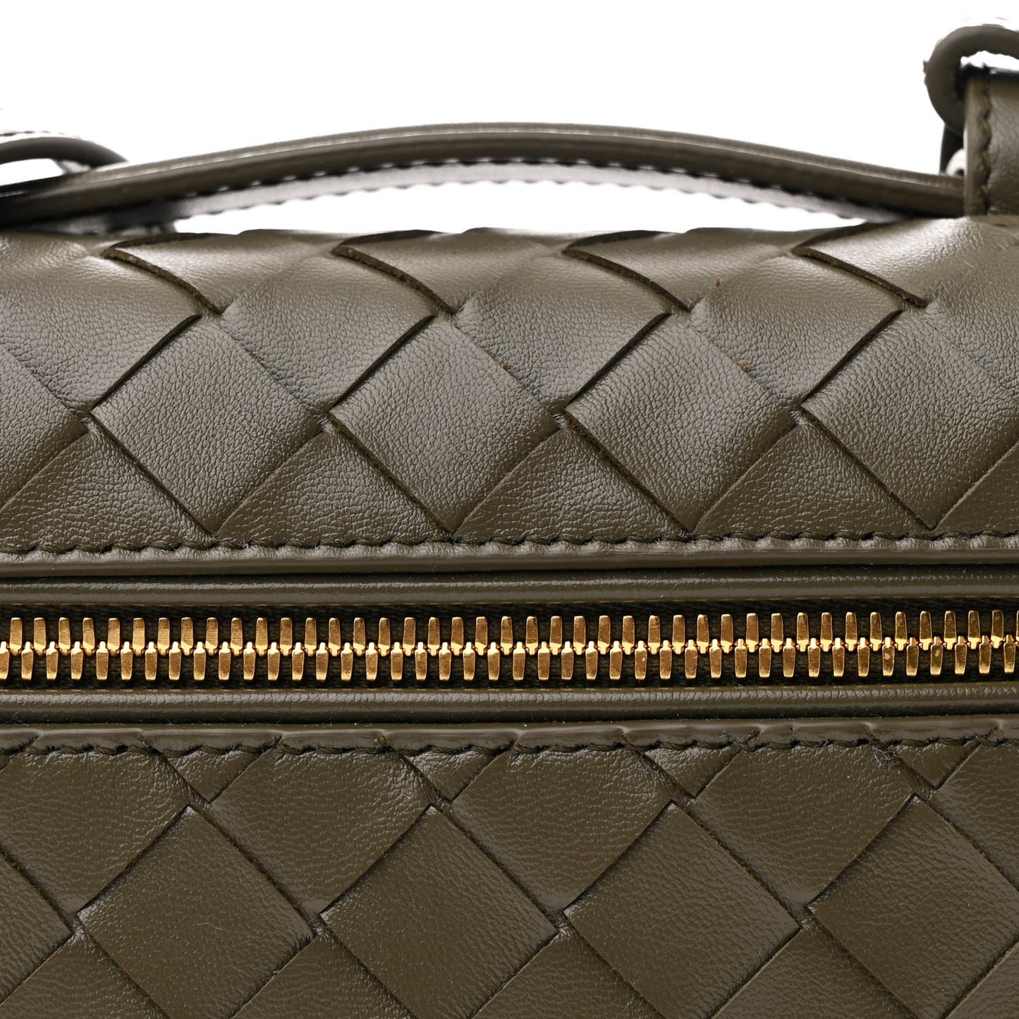 Calfskin Intrecciato Bang Bang Vanity Case Kaki