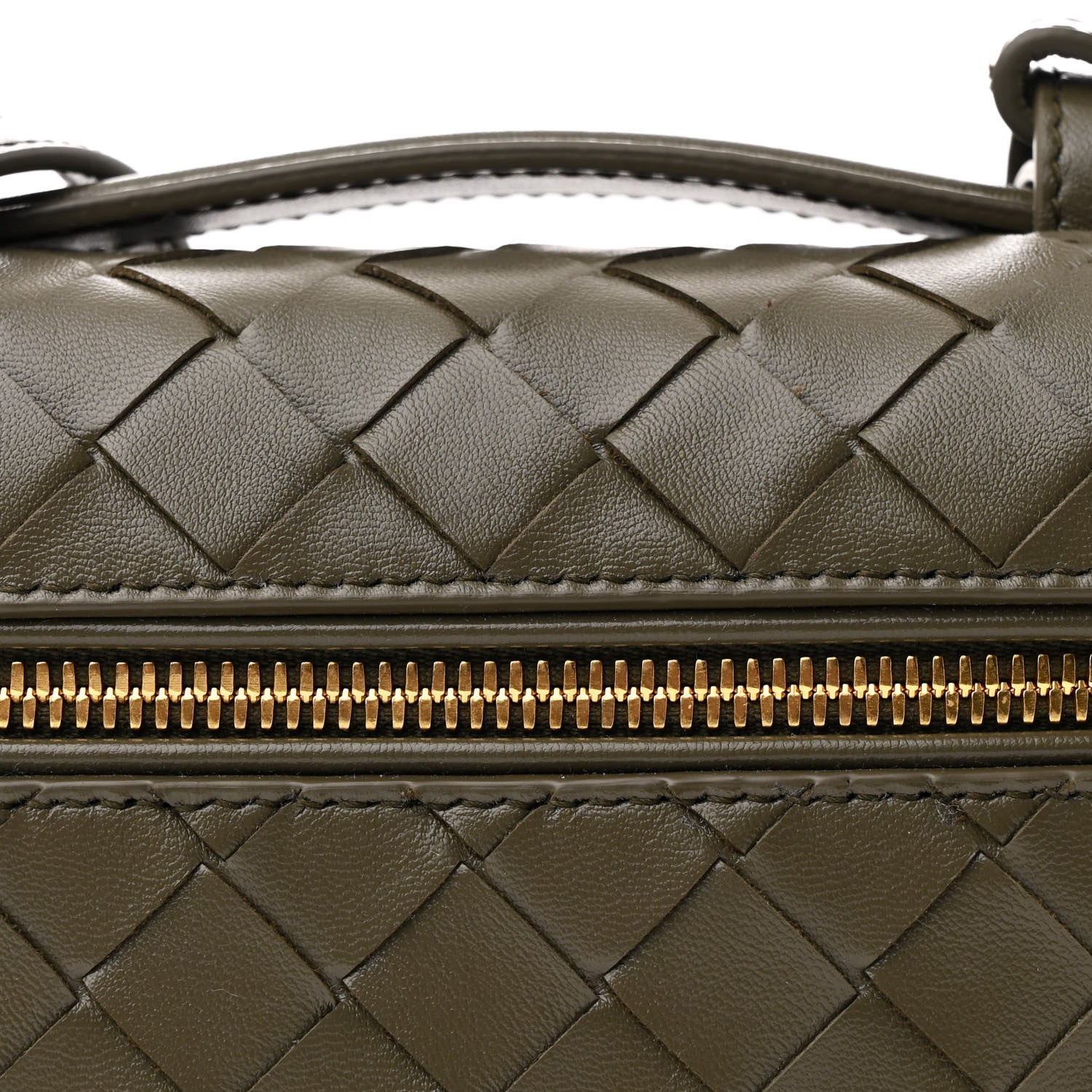 Bottega Veneta Calfskin Intrecciato Bang Bang Vanity Case Kaki 8 of 11