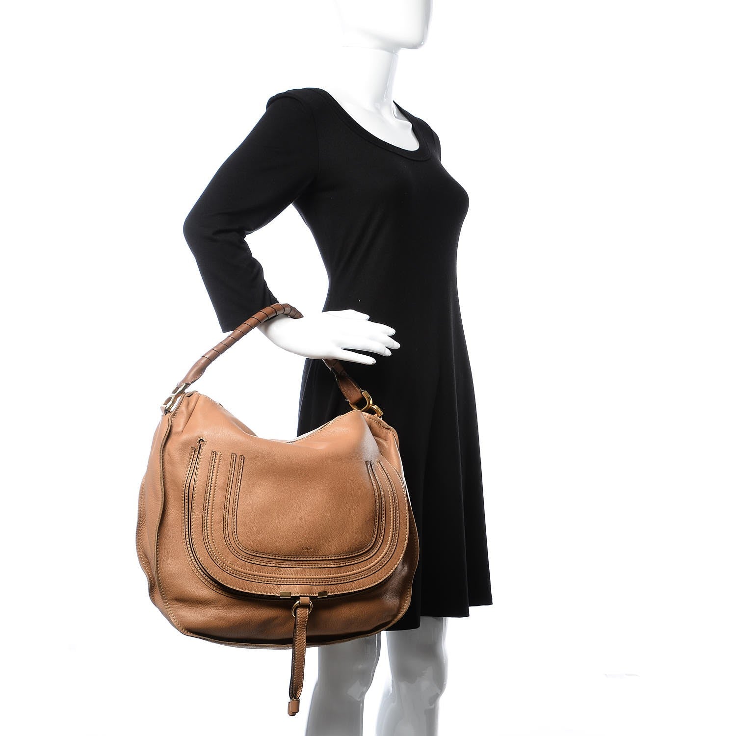 Chloe Calfskin Large Marcie Hobo Wood 2 of 18